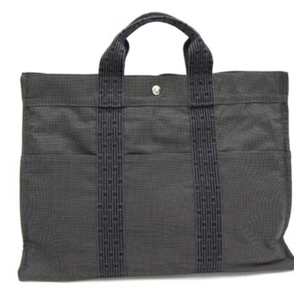 HERMES handbag Yell line tote MM gray canvas men's women's - Picture 2 of 7